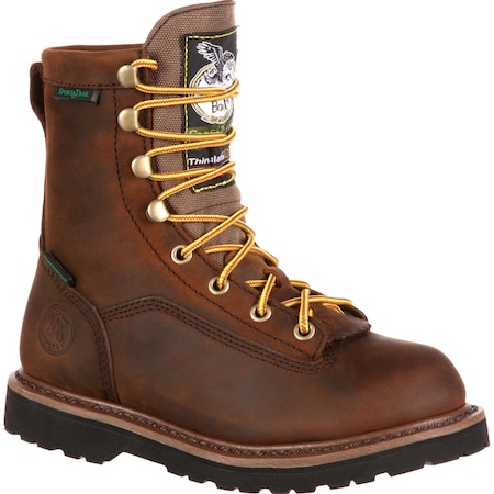 Georgia Boot Kids Kid's Insulated Waterproof Boot, 3 M, Leather, 6 in Height, Dark Brown G2048